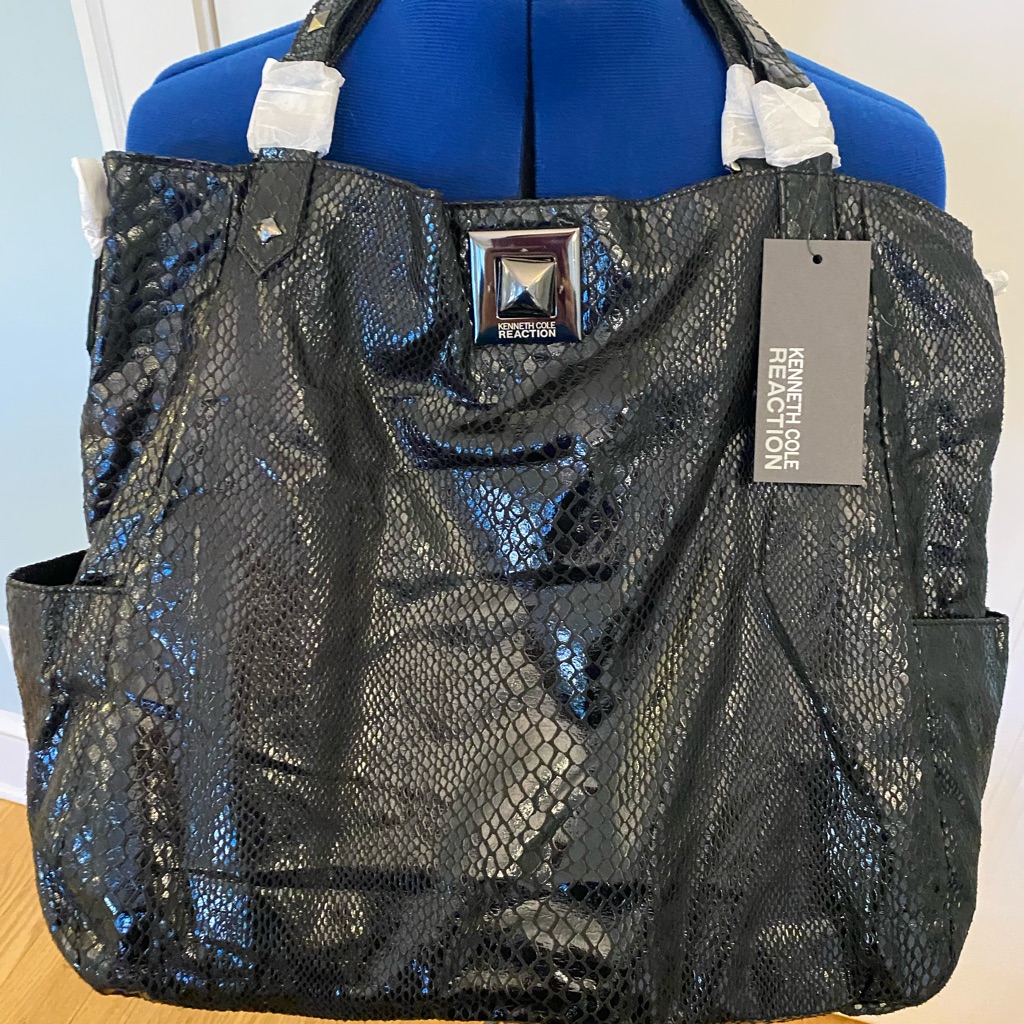 Kenneth Cole Reaction Brand Black Shop Around Tote Nwt